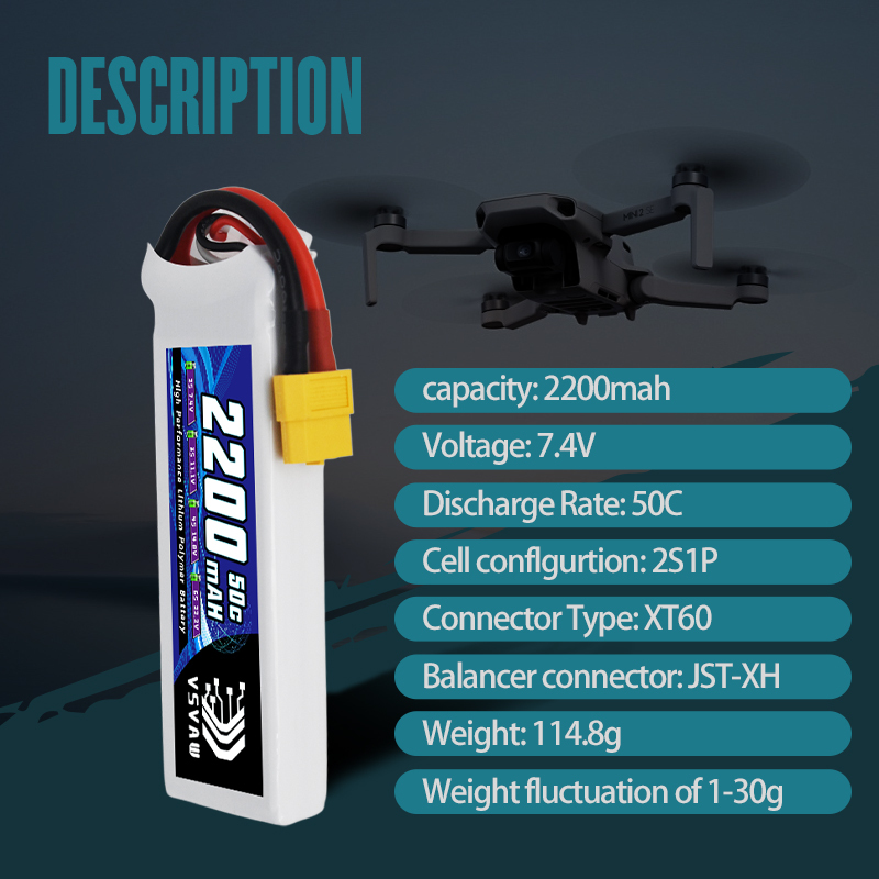 VSVAW 7.4V 2200mah 2S Drone Li - Drone Racing Battery 리뷰 및 가격