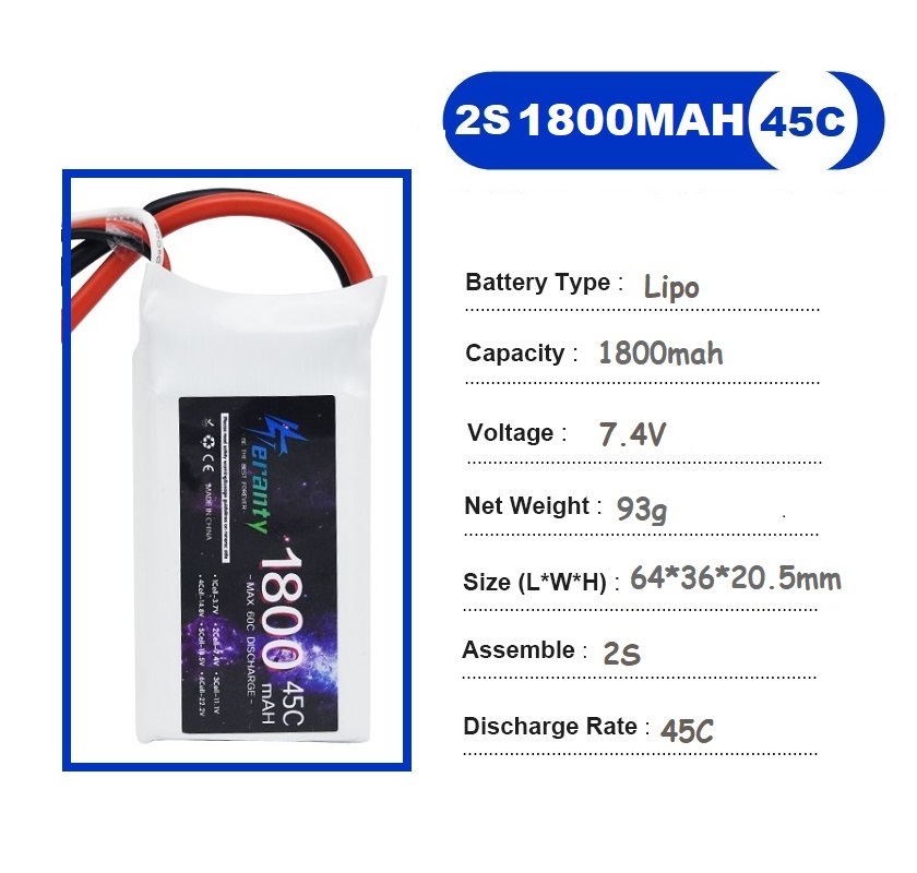 2PCS 7.4V Lipo 2S Battery 1500 - Drone Racing Battery 리뷰 및 가격