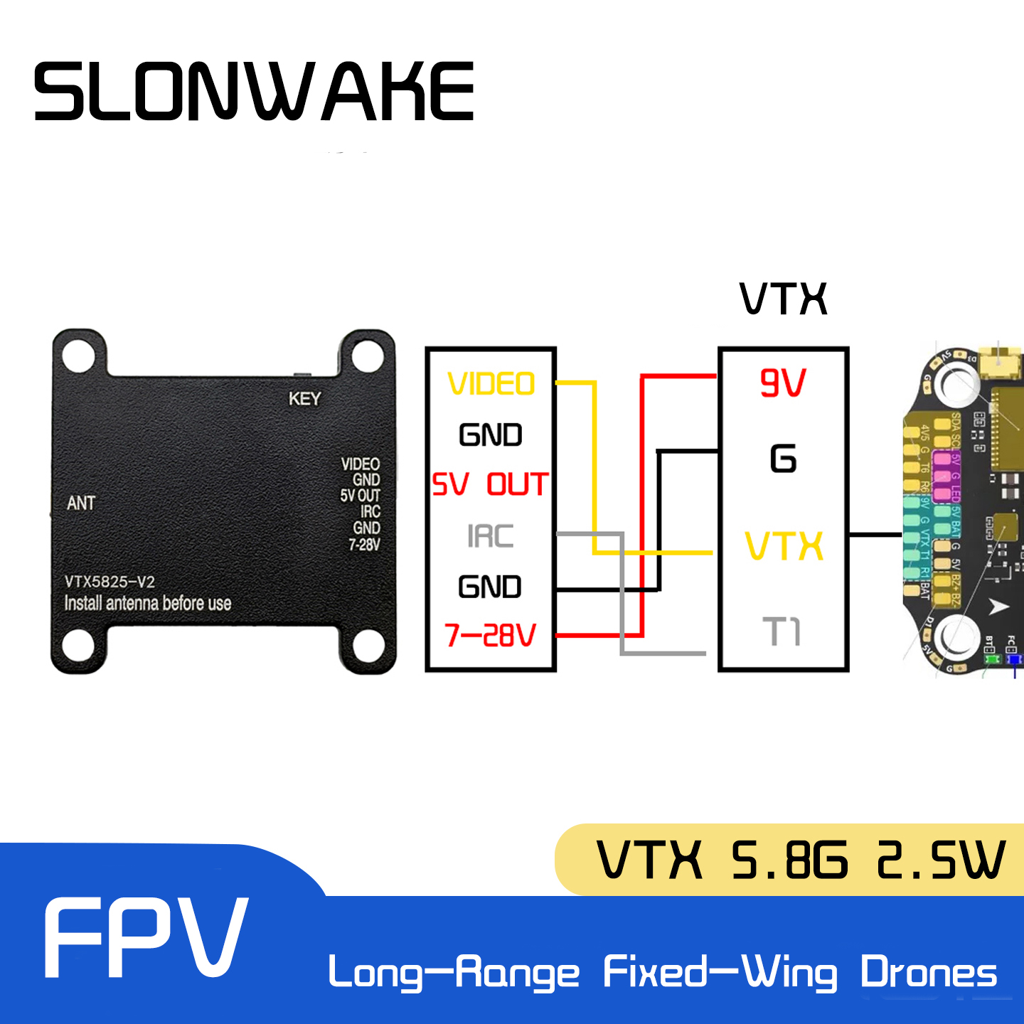 SLONWAKE 5.8G 48CH FPV Transmi - Drone Racing Receiver 리뷰 및 가격