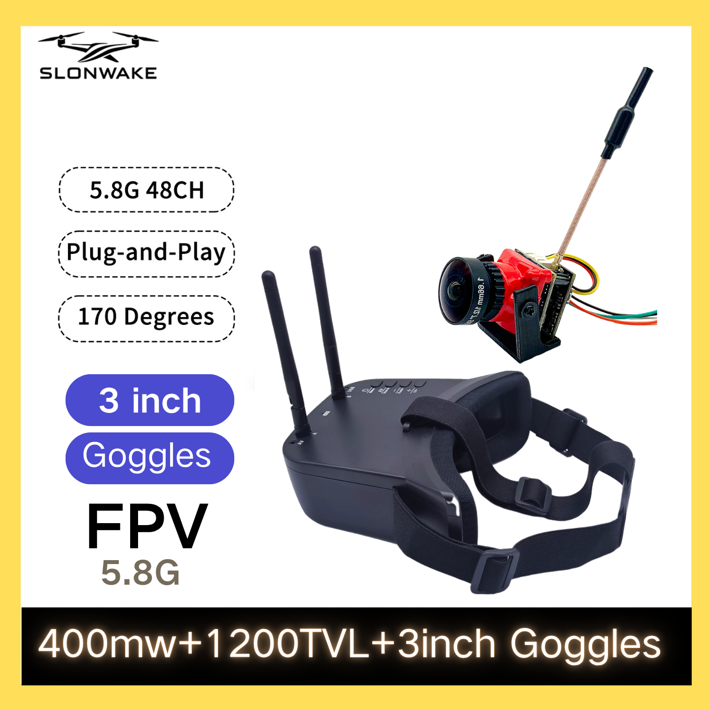 SLONWAKE 5.8G 48CH FPV 400mw V - Drone Racing Receiver 리뷰 및 가격